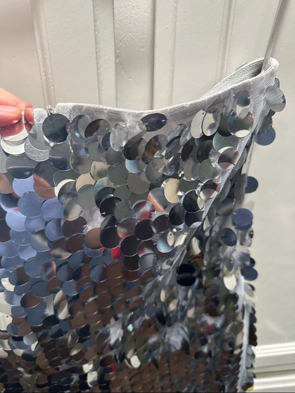 12th Tribe Silver Sequin Mini Dress - Picture 6 of 7